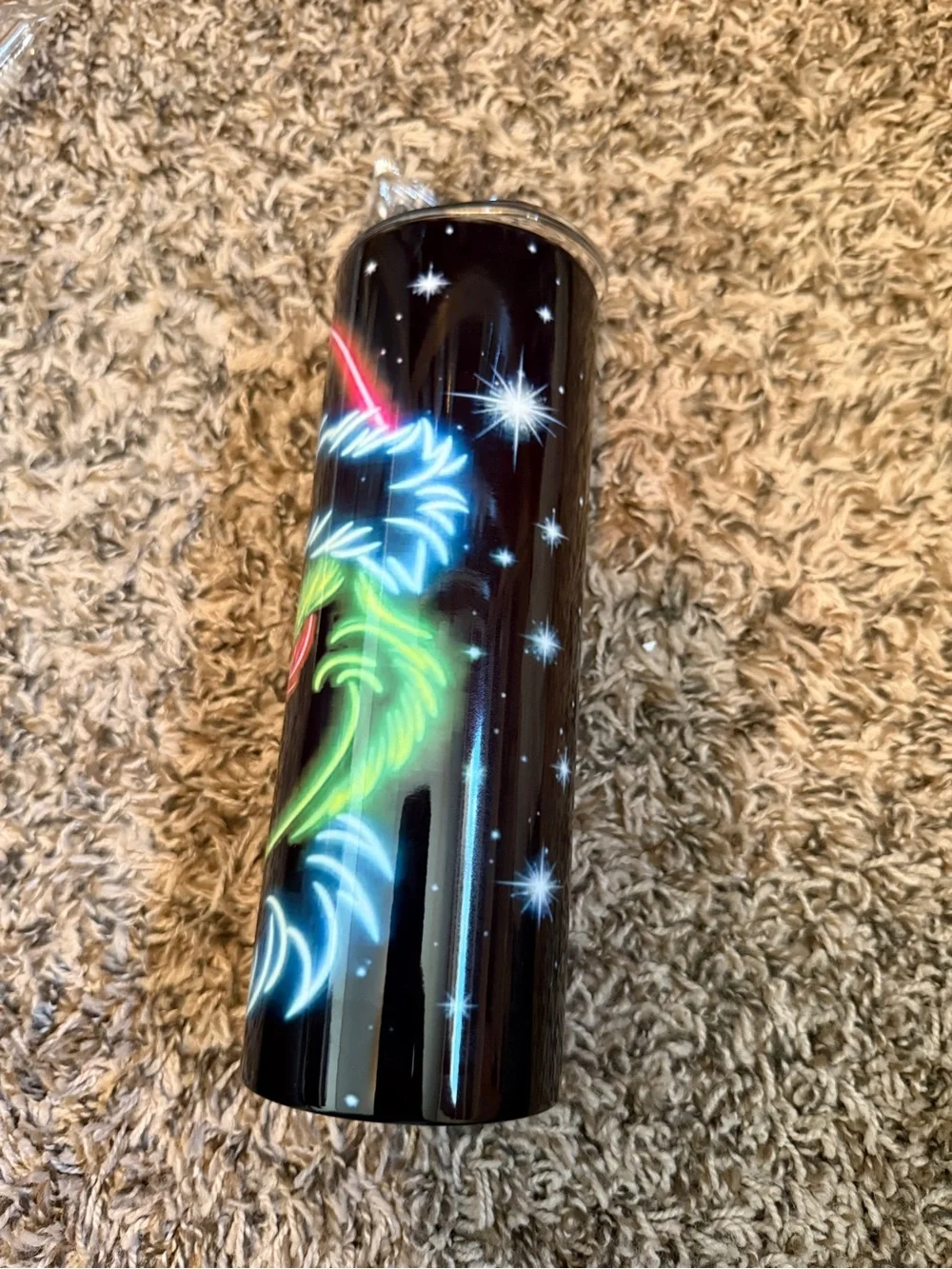 Neon Palm Black Art Tumbler - Decorative Home Art